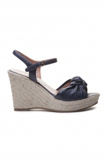 CORD WEDGE SANDALS WITH KNOT