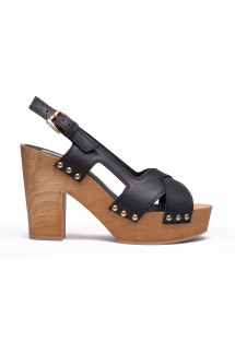 NUBUCK CLOGS - BLACK