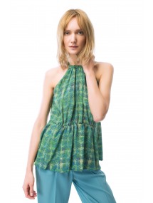 TOP WITH FITTED WAIST - LIGHT GREEN