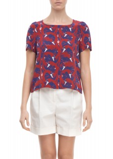 SILK BOX PRINT BLOUSE